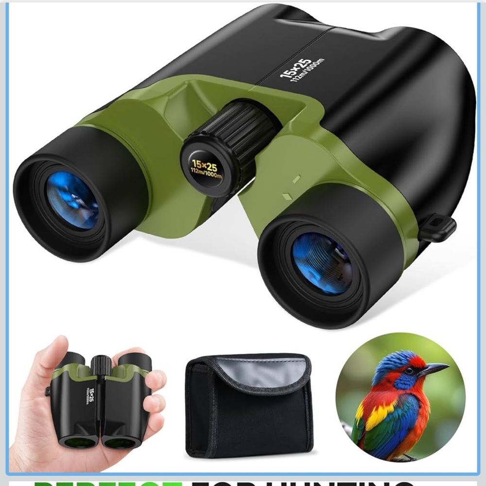 Green and Black Binoculars for Hunting